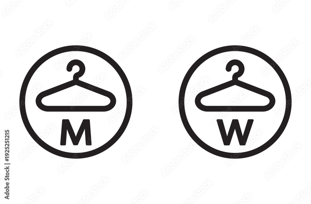Φωτογραφία Fitting room for man and woman  icon vector for web design