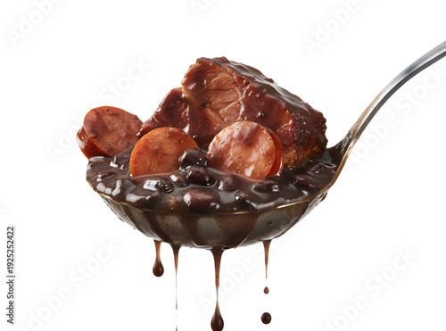 Brazilian Feijoada Traditional Food, Authentic Black Bean Stew with Typical Side Dishes, Professional Food Photography and Creative Concepts