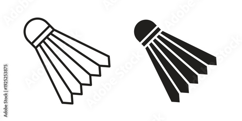 Shuttlecock icon outline vector set. icon vector isolated on white background. EPS 10