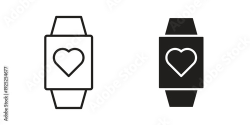 Smartwatch icon outline vector set. icon vector isolated on white background. EPS 10