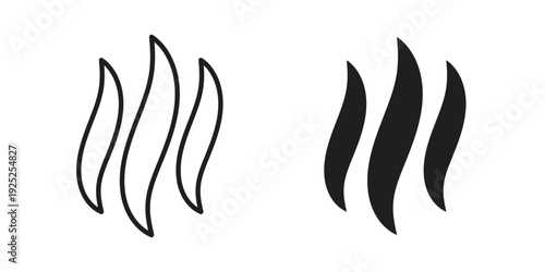 Smoke steam icon outline vector set. icon vector isolated on white background. EPS 10