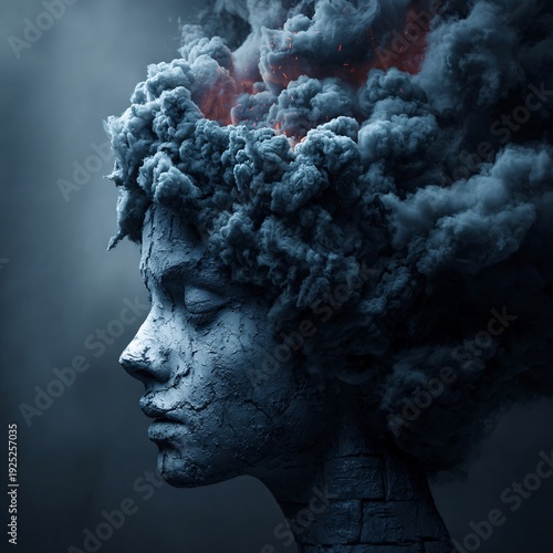 Surreal emotional balance concept with abstract scales, mental wellness theme, copy space