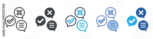 Opinion icon set multiple style collection