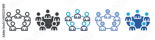 Meeting icon set multiple style collection