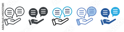 Comment icon set multiple style collection