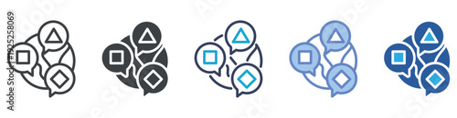 Language icon set multiple style collection