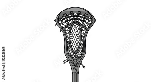 Illustration of a lacrosse stick head with netting