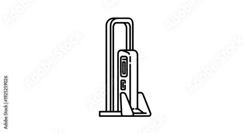 Upright vacuum cleaner line icon illustration.