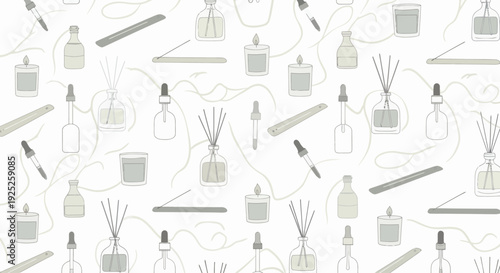 Aromatherapy and relaxation items seamless pattern