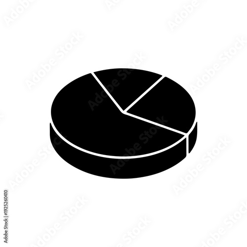 Pie Chart Icon Black Solid Data Visualization Symbol