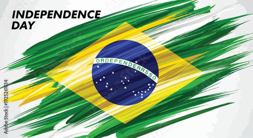 Brazil Independence Day Abstract Flag Background Graphic