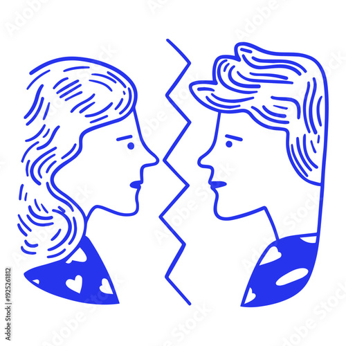 Broke Up 2 Doodle Illustration