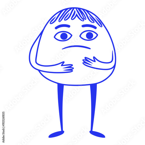 Cute Monster Upset Doodle Illustration