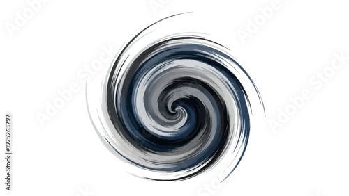 Abstract monochrome swirl with dynamic brush strokes and a sense of motion