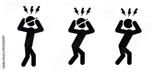 Overstimulation on work. A mind that becomes too full due to excessive noise, frustration, stress, images, or information overload. Feeling angry, tired, or stressed. Migraine, burnout or mental tensi