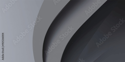 Abstract metallic vector background illustration featuring a dark grey carbon texture with silver steel circles and light grey shapes for a modern web banner design