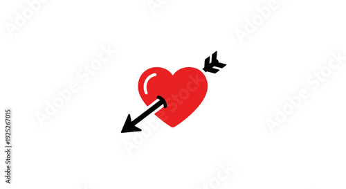 A red heart pierced by an arrow.
