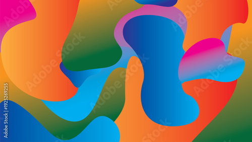 Colorful abstract background with smooth flowing shapes and vibrant gradient colors, ideal for modern design or creative digital artwork.