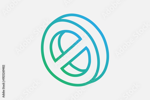 It consists of a thick circular ring with a diagonal slash through the center, commonly used to denote restricted access or error states.