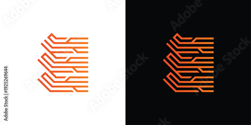 The letter 'E' logo is formed from digital circuit lines on a white or black background. It represents electronics, engineering, energy, efficiency, and the digital age.