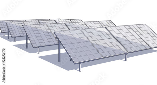 Solar panels installation on metal frames.