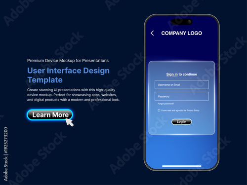 Modern Smartphone Login Screen Mockup – Set of Sign Up and Sign In Forms, Registration and Login Page, Professional User Friendly Web UI UX Design Template