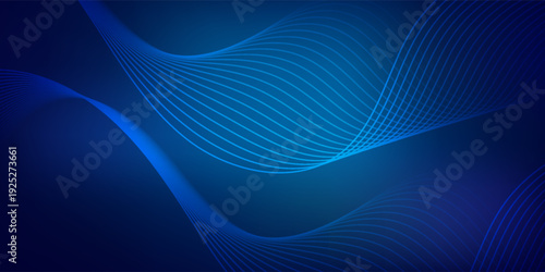 Abstract blue modern background with smooth lines. Dynamic waves. vector illustration.