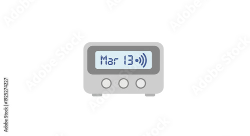 Digital Radio Receiver Device with Date Display on Screen.