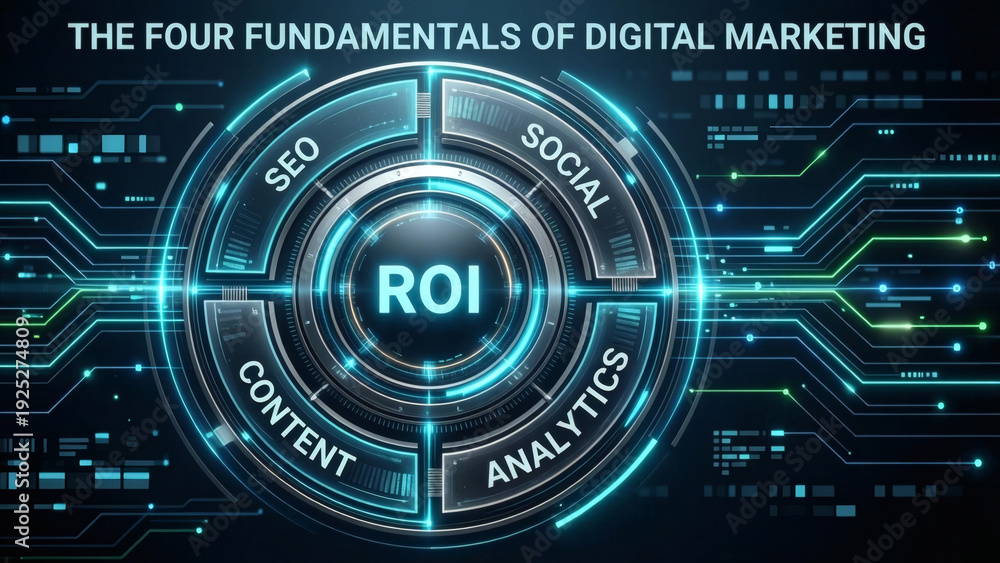 Fototapeta premium Digital Marketing Fundamentals - ROI
