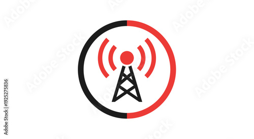 Telecommunication Tower Signal Transmission Logo Design.