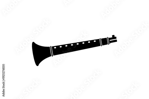 Musical Silhouette: A detailed silhouette of a clarinet against a contrasting background. It captures the essence of musical instrument and the beauty of sound production.