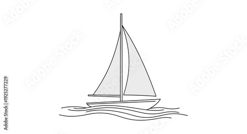 Sailboat gliding smoothly across calm waters on a sunny day
