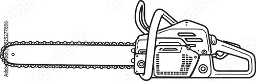 Forestry Chainsaw Line Art Icon