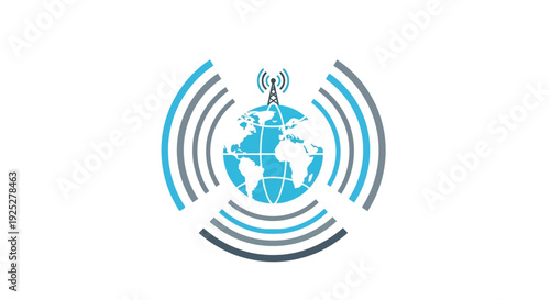 Global Communication Network Illustration with Earth.