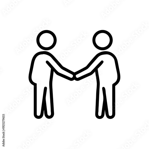 Two People Shaking Hands Icon — Business Agreement, Partnership and Deal Symbol