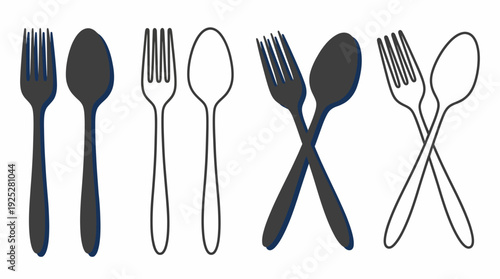 This image depicts a collection of sleek and stylish utensils, creatively arranged in a modern aesthetic to showcase functionality and elegance in kitchenware design.