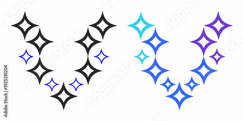 Stylized diamond shapes arranged in a vertical repeating pattern