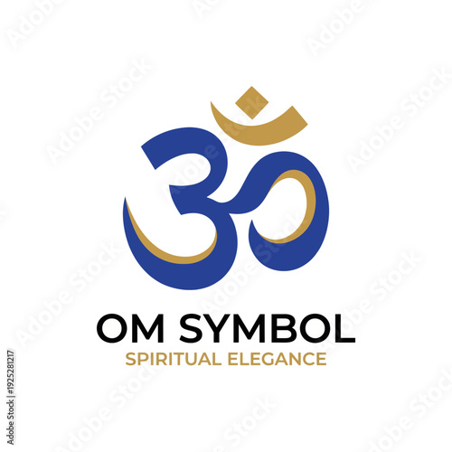 This image features the OM symbol designed with elegant curves, showcasing its spiritual significance and aesthetic appeal in a modern style. Perfect for themes of spirituality.
