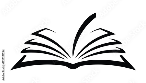 Vector of an open book with abstract lines