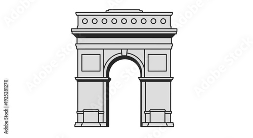 Simple Line Drawing of Arch Monument.