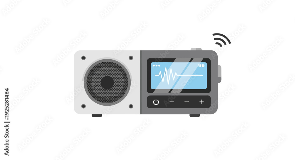 Obraz premium Portable Wireless Speaker with Digital Display and Controls.