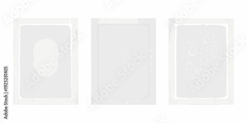 Three white rectangular pouches displayed against a plain white background