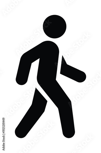 Vector of a person walking quickly to the right