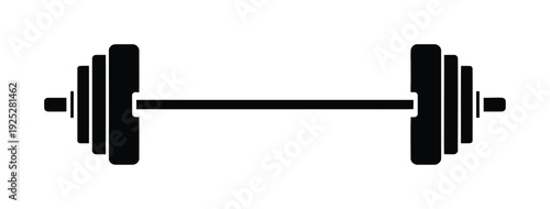 Vector of a dumbbell with weights on both ends in black color