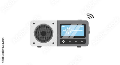 Portable Wireless Speaker with Digital Display and Controls.