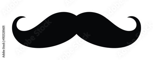 Vector of a black handlebar mustache illustration is shown