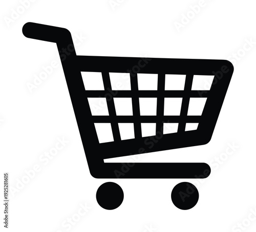 Vector of a shopping cart on wheels with a handle
