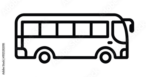 Simple black line vector drawing of a bus