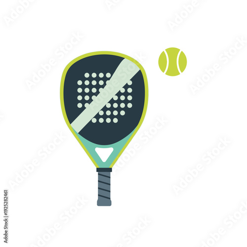 Padel Racket and Ball Illustration: Sports Equipment for Active Lifestyle