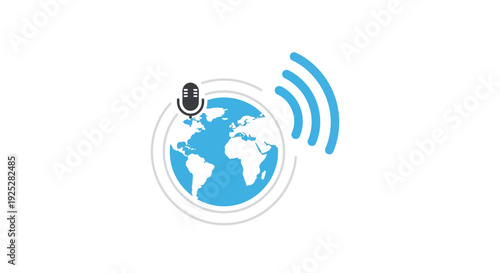 Global Communication Network with Satellite and Signal Waves.